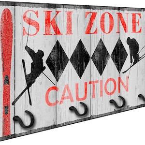 Rustic Ski Lodge Key Hook/Hanger Rack/Organisateur