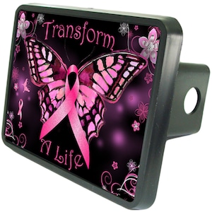 Breast Cancer Butterfly Trailer Hitch Cover