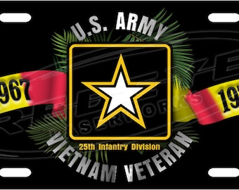 Personalized US Army Vietnam Veteran  License Plate Tag