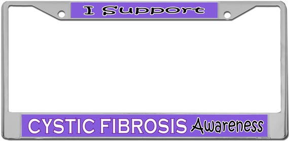 Cystic fibrosis I wear purple for my son license plate frame holder tag