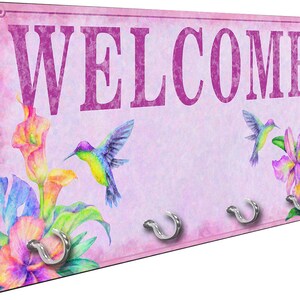 Humming Bird Welcome Key Hanger Rack from Redeye Laserworks