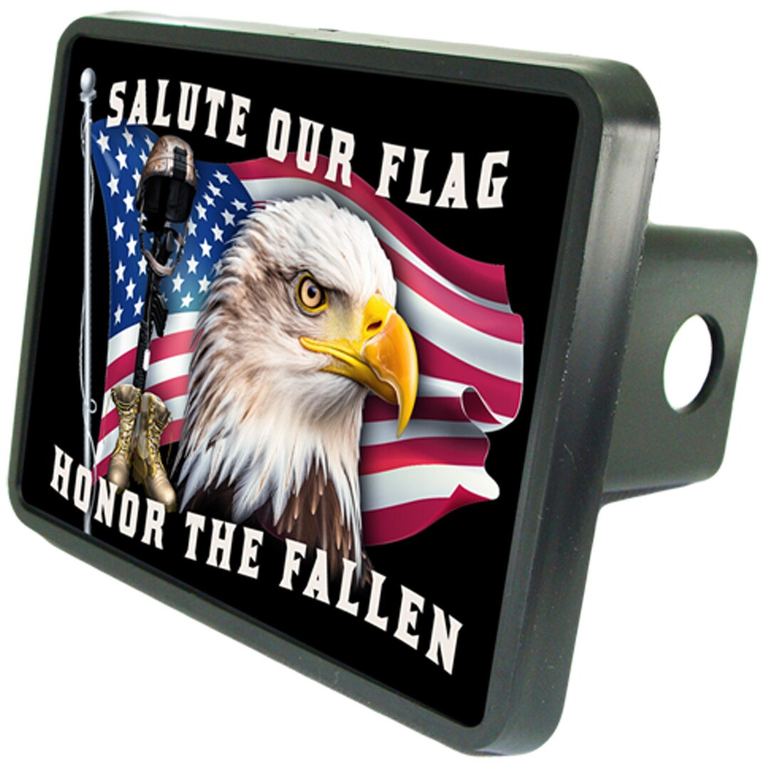 American Patriotism Flag Salute Trailer Hitch Cover, Patriotic American