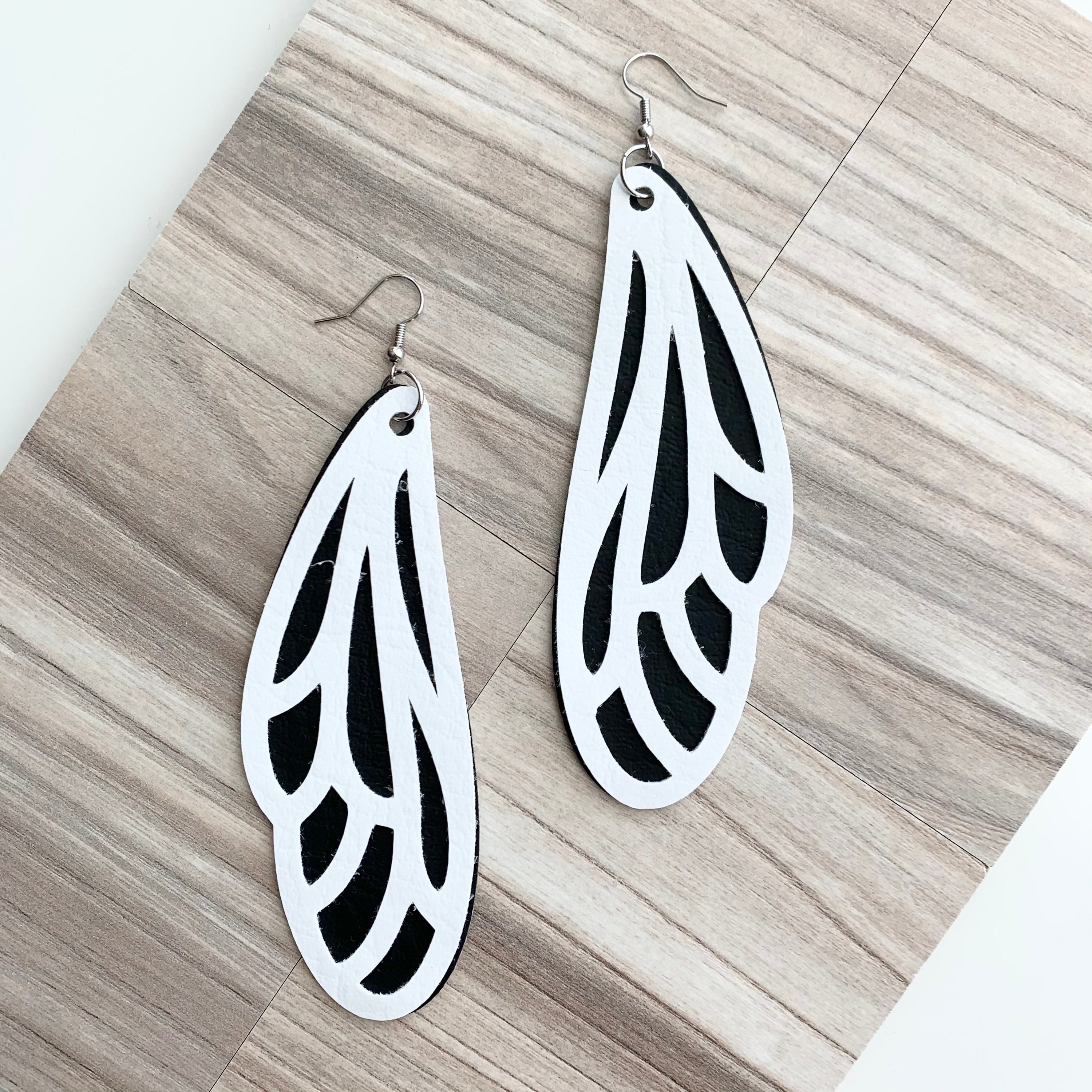 Download Layered Butterfly Wings Faux Leather Earrings Gifts For ...