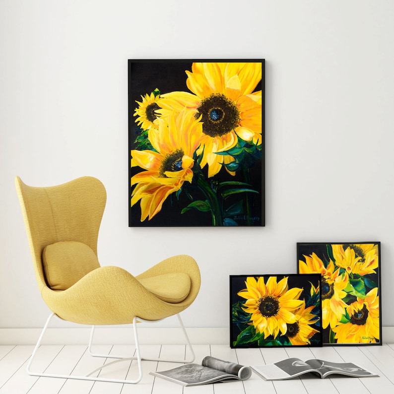 Sunflower Canvas Giclee Sunflower Wall Art Tuscany Art Etsy