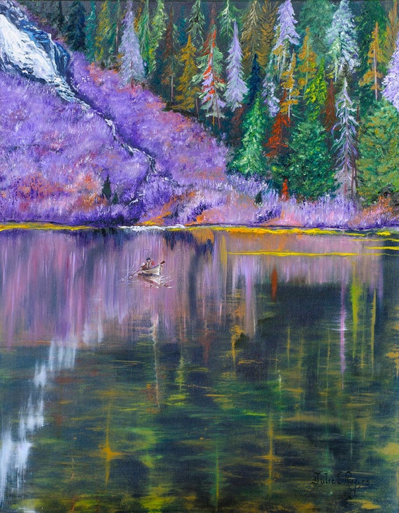 Fly Fishing Oil Painting, Mammoth Lake, Fly Fishing Gifts, Fly