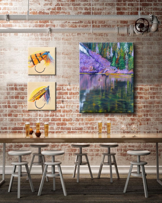 Fly Fishing Oil Painting, Mammoth Lake, Fly Fishing Gifts, Fly Fishing  Decor, Man Cave Wall Art, Cabin Decor, Fishing Gifts for Men 