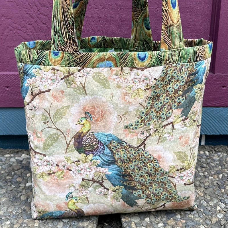 Peacock printed women briefcase bag