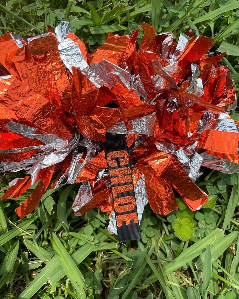 Pom Pom Name Tags for Cheerleading or Dance Customized in Your Etsy