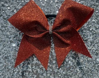 Purple Glitter Cheer Bow Cheerleading Dance