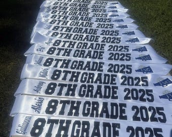 8TH Grade  Sash Cheerleading  and  Cheer Hairbow customized in your colors 2027
