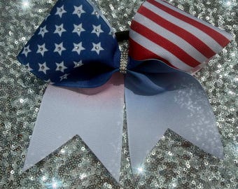 4th of July Rhinestone Hairbow Cheerleading, Dance
