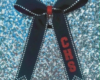 Long tail Cheer Bow customized with team initials