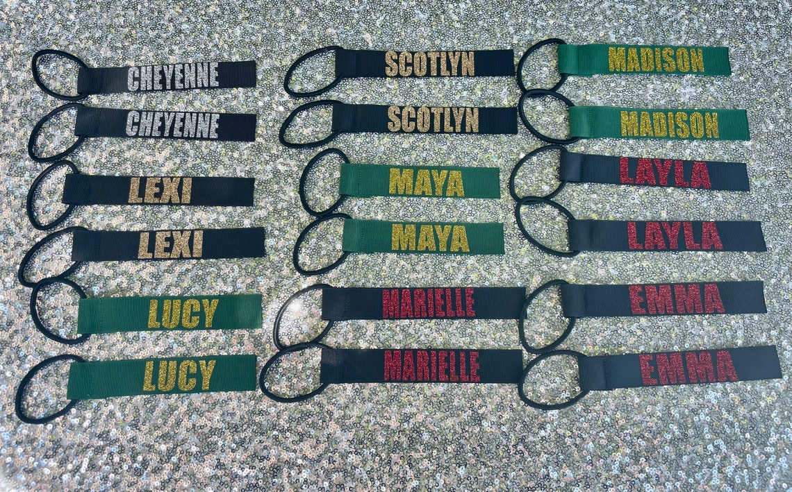Pom Pom Name Tags for Cheerleading or Dance Customized in Your Etsy