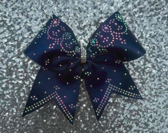 Beautiful Satin Rhinestone Cheerleading Hairbow available in all colors