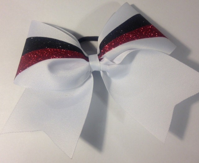 Glitter Stripe Cheerleading Hairbow Great for High Schools and - Etsy