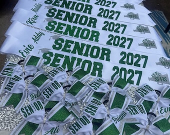 Senior Sash Cheerleading  and Senior Cheer Hairbow customized in your colors 2027