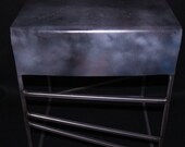 Black Hole End Stand Side Table Contemporary Art Metal Sculpture Non Symmetrical Signed Wing Barbie The Welder