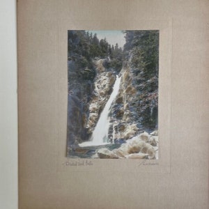 Antique Hand-Tinted Photograph Of Bridal Veil Falls Yosemite by Burrow&#39;s