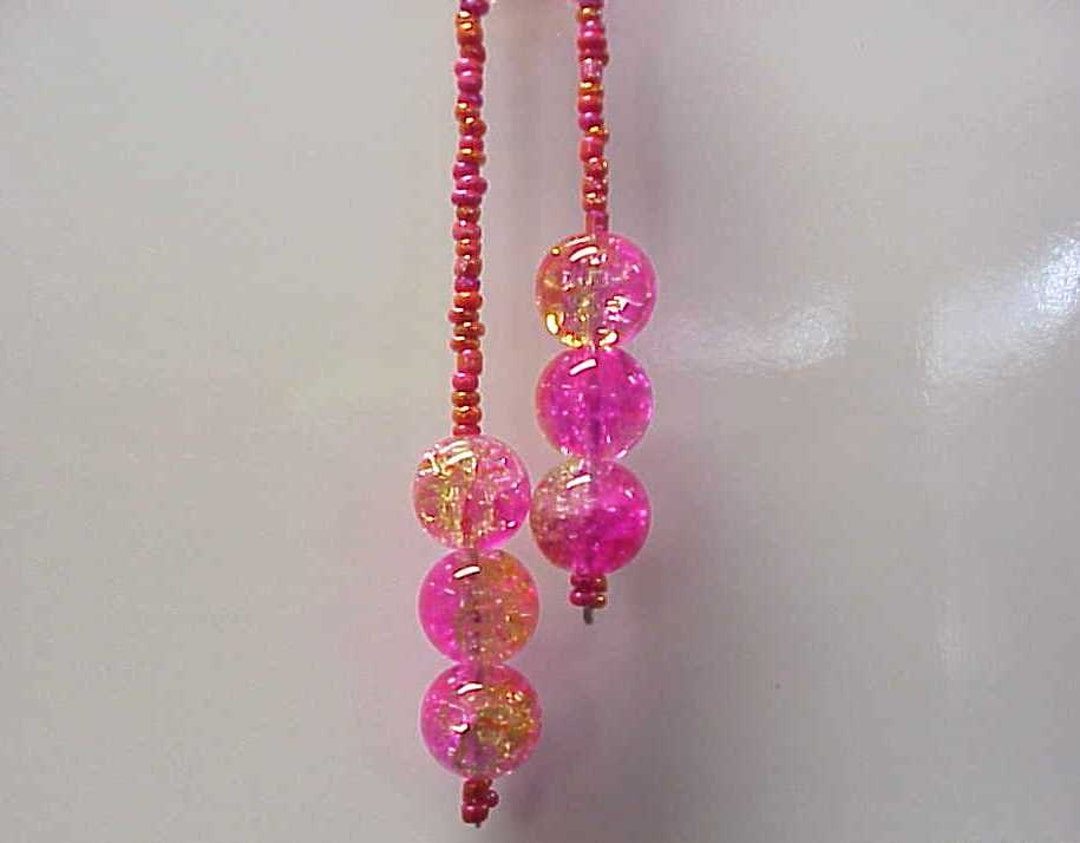 Cracked Glass Beaded Rear View Mirror Bead Charm Etsy