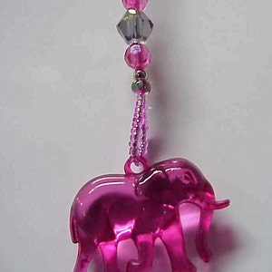 Elephant (many colors) Beaded Fan or Light Pull Single - OR Rear View Mirror Charm