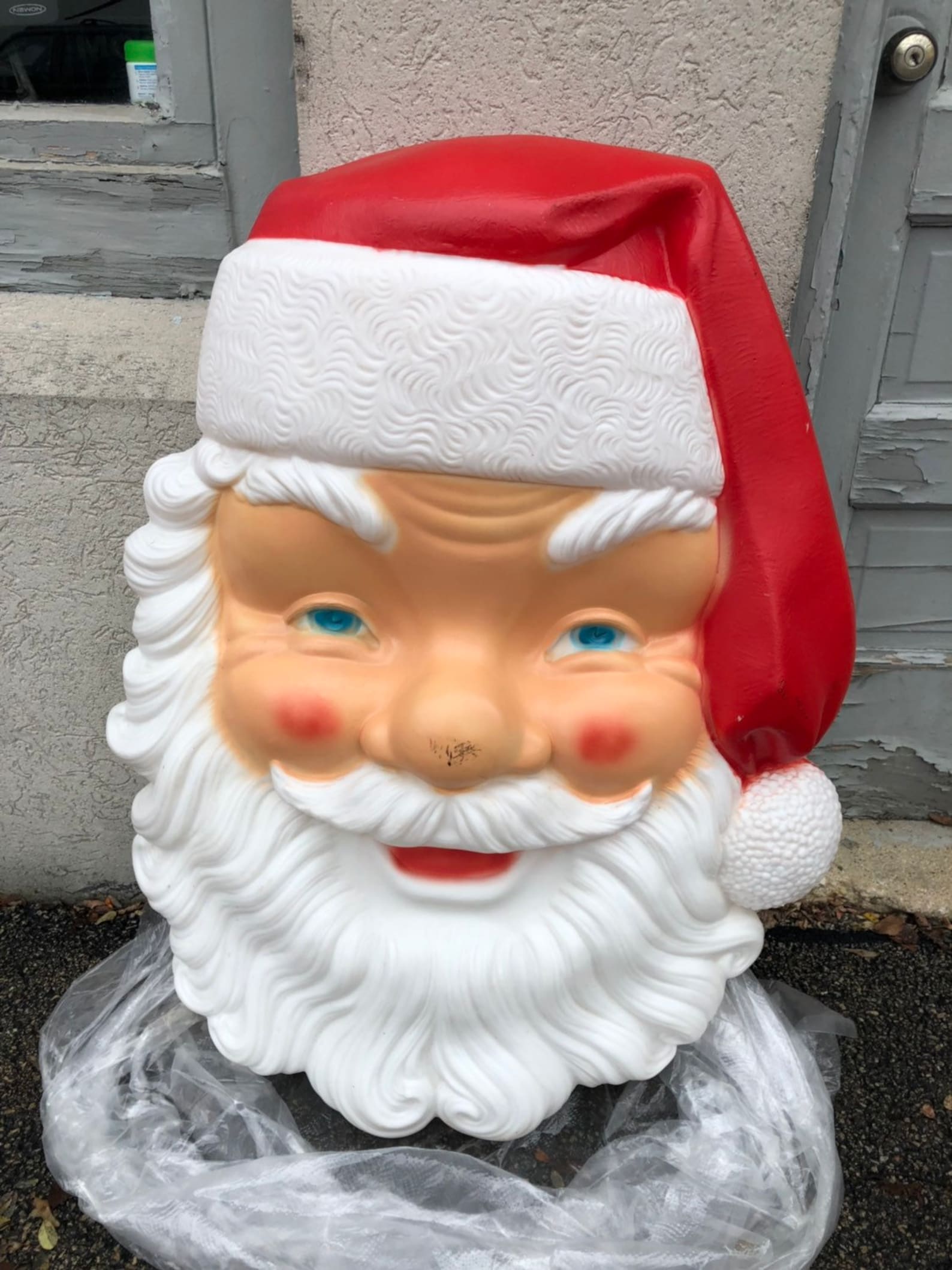 Christmas giant Santa Claus face blow mold yard decoration Etsy