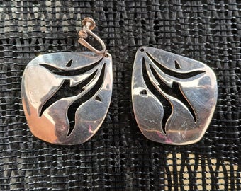 Pair KBN (Kabana) sterling silver earrings, for REPAIR/CONVERSION, marked sterling, .5 oz. (14 grams)