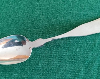 Mid-19th c. T. Dunlap,  New Hampshire, Silver Teaspoon,  maker mark ~ EJC mono on underside