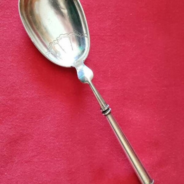 SALE! Beautiful 19th c. Sterling Silver Serving Spoon by Danish designer Peter Hertz, mid to later 1800s