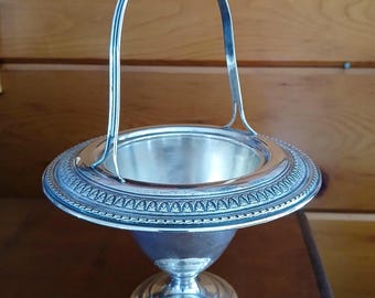 Antique Alvin Co. Sterling Silver basket-shaped candy dish