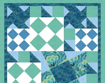 PDF baby quilt pattern - Left Turn Squares