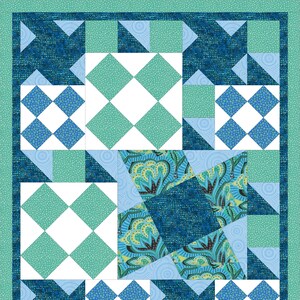 PDF-babyquiltpatroon - Linksdraaiende vierkanten