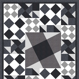 PDF-quiltpatroon voor een queensize bed - Blake's Left Turn Squares