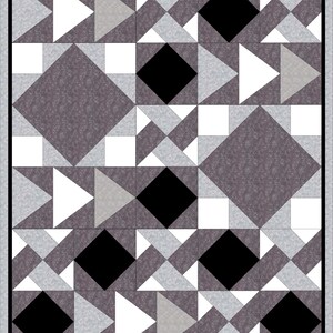 PDF full bed quilt pattern - Easy Grey Neutrals