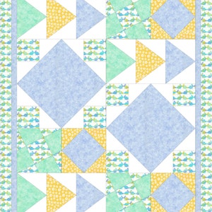 PDF baby quilt pattern - Boy-Girl Pastels