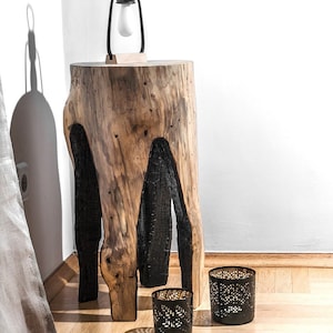 Log Stool, Log Table, Stump End Table, Tree Stump Side Table, Log Coffee Table, Log End Table, Space-Saving Table, Rustic Modern Lodge Decor