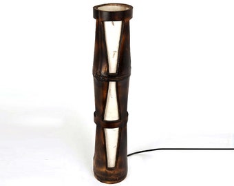 Vintage Lamp, Rustic Lamp, Wood Lamp, Desk Lamp, Bamboo Lamp, Bamboo Decor, Dark Lamp, Bedside Lamp, Wood Lamp Decor, Boyfriend Gift