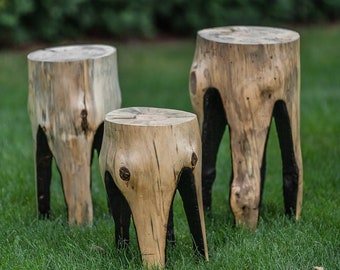 Tree Stump Side Table, Backyard Table, BBQ Party Decor, Furniture And Decor, Garden Table, Log Coffee Table, Outdoor Furniture, Home Gift