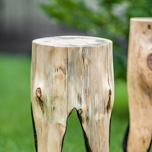 Log Stool Wood, Modern Stool, Porch Decor, Small Stool, Mid Century Modern Stool, Outdoor Stool, Plant Stand, Summer Furniture, Artisan