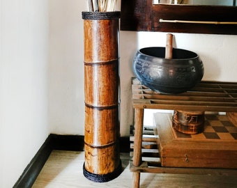 Tall Floor Vase, Bamboo Floor Vase, Tall Wooden Vase, Umbrella Holder, Farmhouse Vase, Floor Vase Large, Tall Giant Wooden Vase, Tall Vase