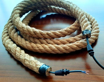 Gedrehtes Jute-Seil Lichtkabel: Rustikales Industrie Kabel