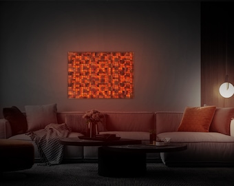 Horizontal Led Wall Art, Led Wall Panel, Led Wall Art, Lighted Wall Art, Led Artwork, Backlit Wall Art, Man Cave Decor, Modern Led Art