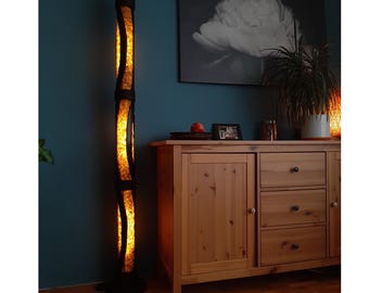 Floor Lamp, Standing Lamp, Tall Floor Lamp, Wood Floor Lamp Bamboo, Rustic Modern Floor Lamp, Artisan Floor Lamp, Boho Standing Lamp