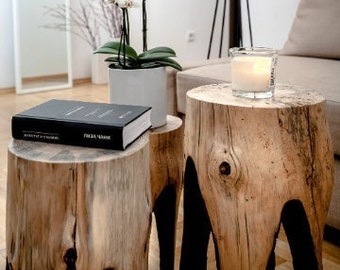 Wooden Side Table, Modern Farmhouse Coffee Table, Stump Nightstand Table, Log Furniture, Furniture And Decor, Log Nightstand, Tree Trunk