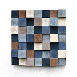 Square Wall Art, Wood Wall Decor, Asymmetrical Wall Art, Abstract Wall Art, Modern Wall Decor, Scandinavian Decor, Colorful Decor, Geometric