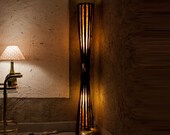 Floor Lamp, Wooden Lamp, Wedding Decor, Bamboo Furniture, Wedding Lamp, Lodge Decor, Cabin Decor, Reclaimed Wood Furniture, Bamboo Lamp