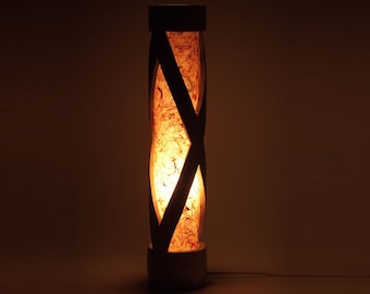 Soft Night Lamp, Gift For Her, Artisan Bamboo Wood Paper Light, Accent Bedroom Lamp, Wood Table Lamp, Mood Bamboo Light Deco, Ambient