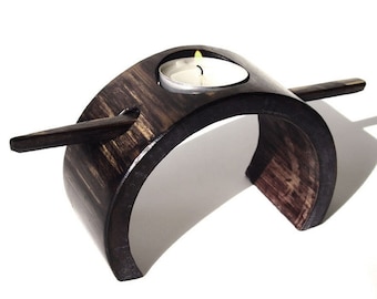 Handmade Bamboo Candle Holder: Rustic Home Decor