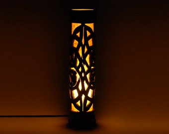 Wood Table Lamp, Bamboo Lamp, Small Statement Lamp, Handmade Lamp, Desk Lamp, Bedroom Mood Light, Accent Bohemian Lamp, Meditation Decor