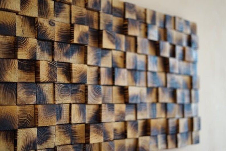 Wall Headboard Rustic Wall Decor Minecraft Wood Art Wooden Etsy