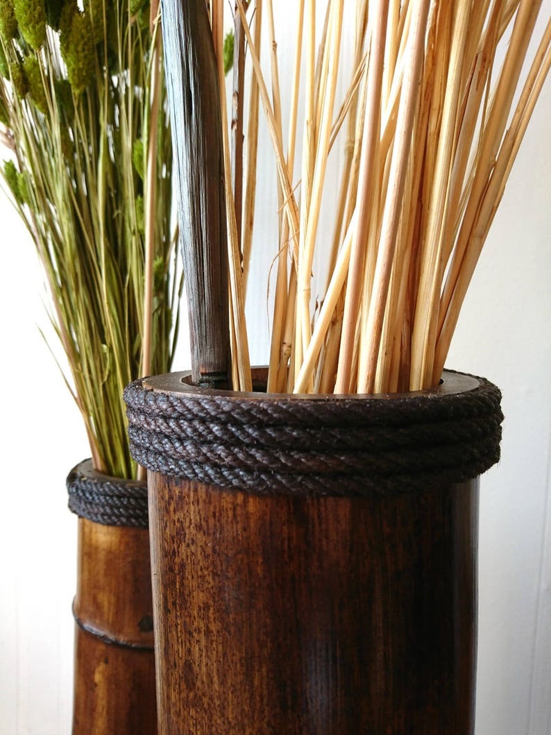 Rustic Wedding Vases Wood Floor Vases Set of 3 Vases Etsy